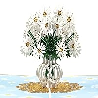 Pop Up Card, Greeting Card, Daisy Bouquet Flowers, For Mother's Day, Fathers Days, Anniversary Card, Birthday Card, Love Card, Valentine Cards, Thank You Card, All Occasions