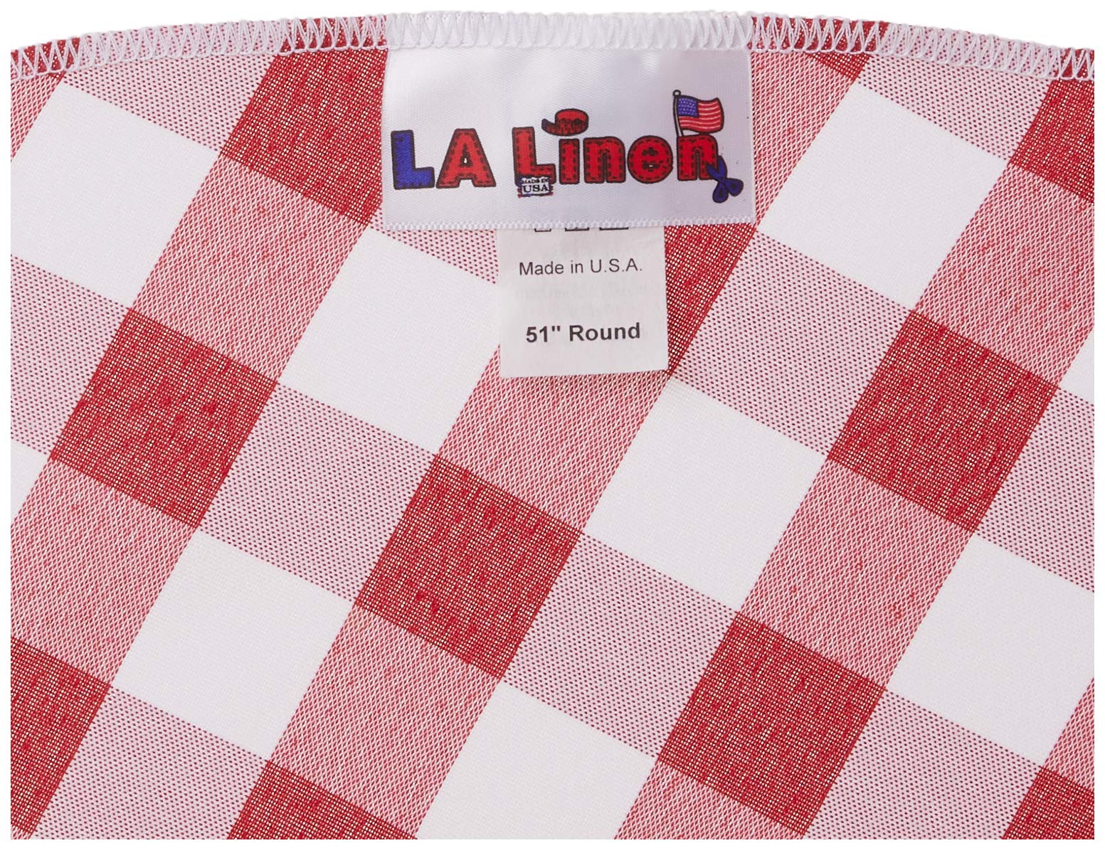 LA Linen Gingham Tablecloth - Checkered Tablecloth for Parties, Picnics & More - Farmhouse Tablecloth - Spring Tablecloth - Picnic Tablecloth - Cloth Tablecloths for Round Tables - 51