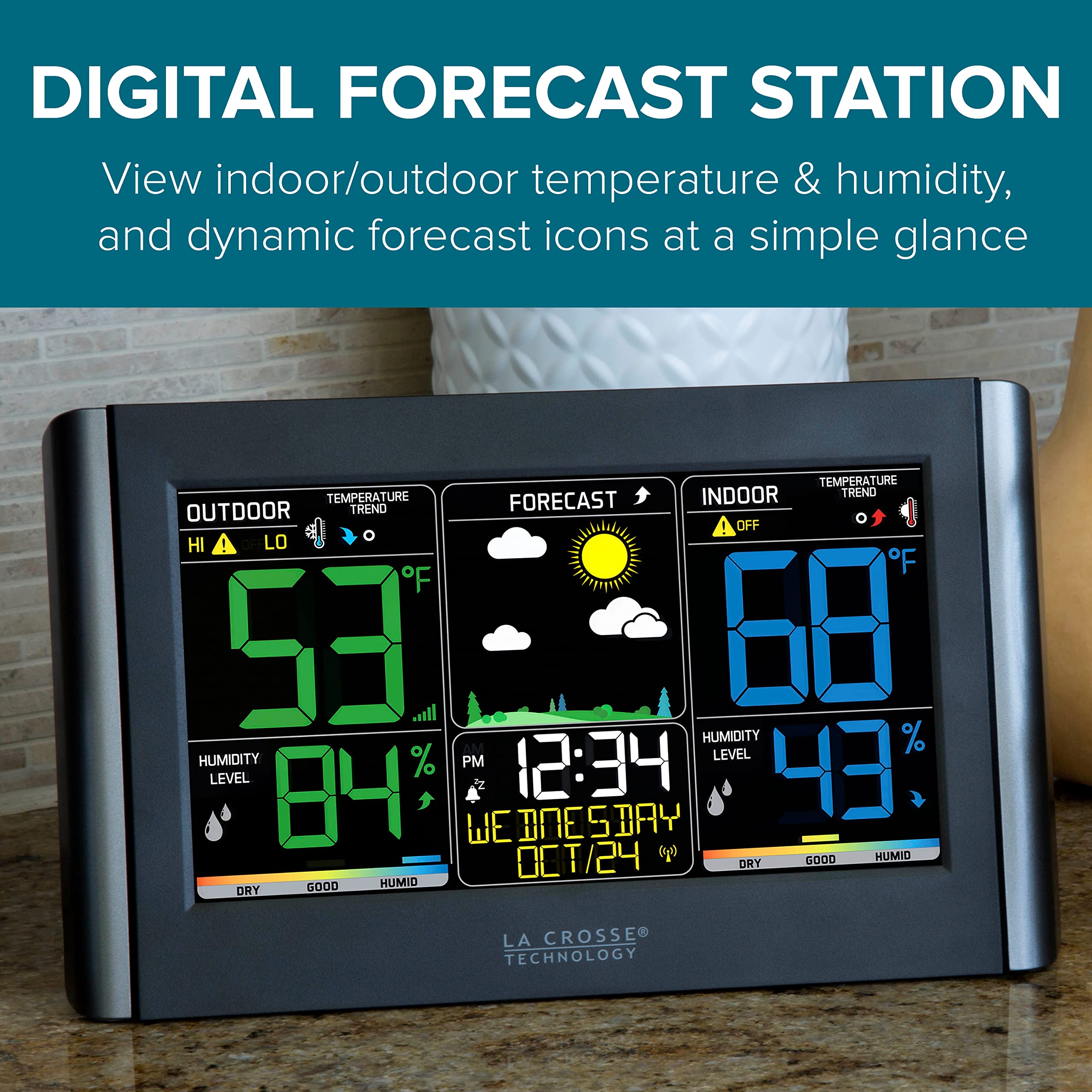 La Crosse Technology C85845-INT Weather Station, Black