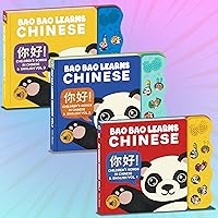 Bao Bao Learns Chinese Bundle Deal, Musical Chinese Baby Book, Learning Toy, Baobao Learn Chinese for Kids, Mandarin Chinese Books for Toddlers 1-3, Chinese Song Book, Bilingual Toys & Baby Board Book