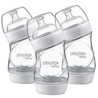 Playtex Baby VentAire Complete Tummy Comfort Baby Bottles, Anti-Colic & Anti-Reflux, Clear, 6 Oz, 3 Count