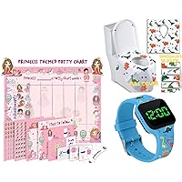 ATHENA FUTURES Potty Training Timer Watch - Dinosaur Design and Potty Training Chart for Toddlers - Princess Design and Disposable Toilet Seat Covers for Toddlers - Dinosaur Pattern