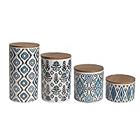 American Atelier Ceramic Canister Set (4 Piece), Blue/Gold