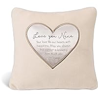 Pavilion Gift Company Love You Nana 16 Inch Soft Royal Push Throw Pillow, Cream