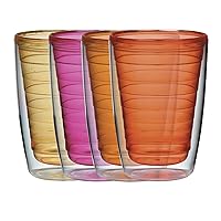 Insulated Plastic Tumblers, 16-Ounce, Set of 4, Sunset Collection