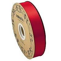 Red Christmas Satin Fabric Ribbon - 1