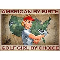 Jigsaw Puzzles for Adults American by Birth Golf Girl by Choice Poster 500 Pieces Wooden Jigsaw Puzzle for Adults and Kids Educational Puzzle Decorations Gift