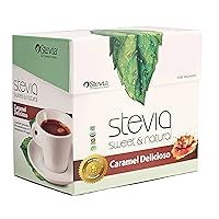 Stevia Sweet & Natural Caramel Deliciose Stevia International 100 Packets Box