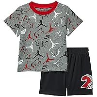 Jordan Baby Boy's Air Jumbled Shorts Set (Infant) Black 18 Months