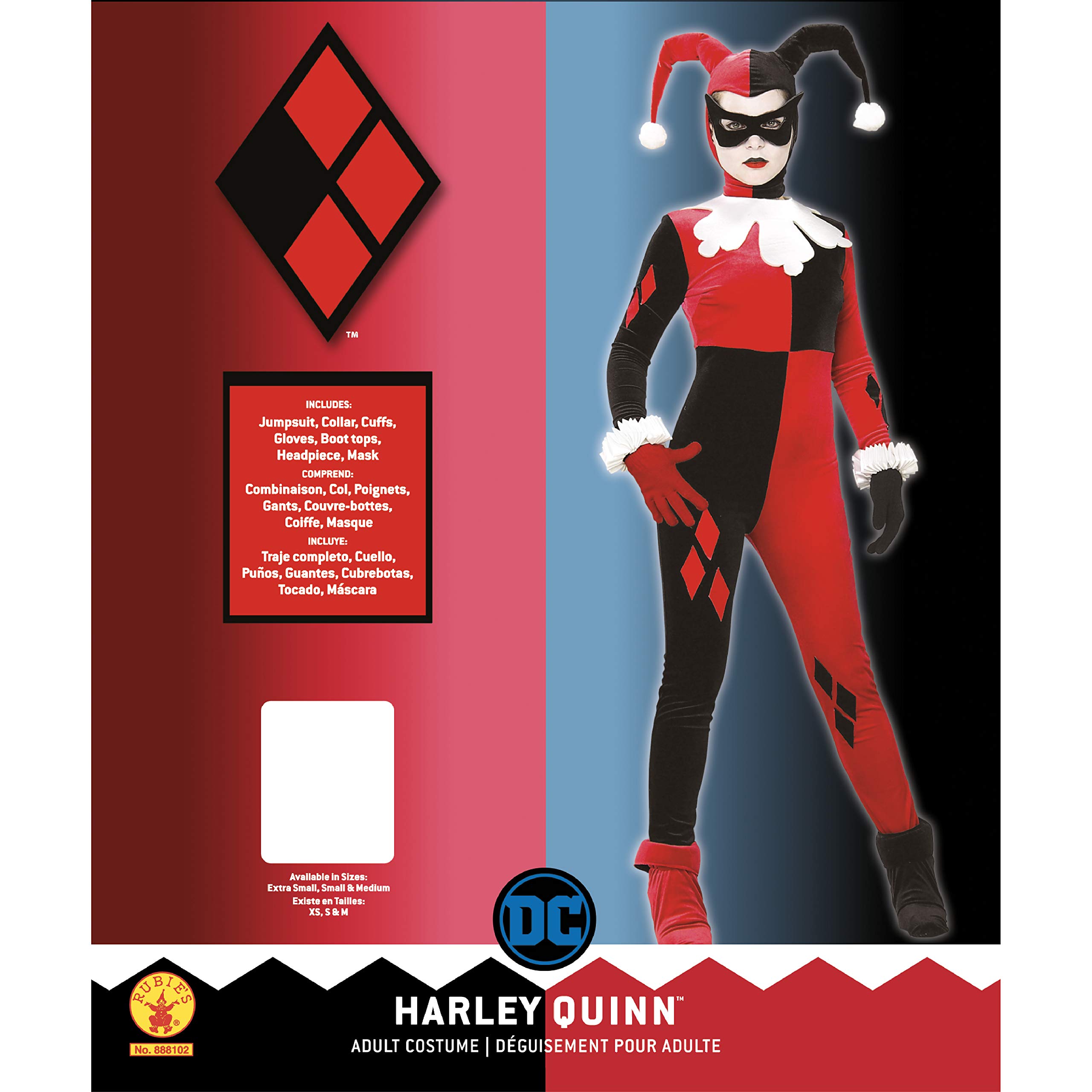 Rubie's Women's DC Heroes and Villains Collection Harley Quinn Costume