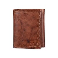 Dockers Men's RFID Extra Capacity Slim Profile Trifold Wallet, Brown Zip, One Size