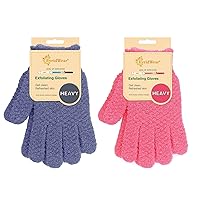 Evridwear 2 Pairs Heavy Exfoliating Shower Bath Gloves for Men and Women
