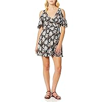 Angie Women's One Size Grey Floral Printed Wrap Dress