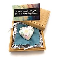 Smiling Wisdom - NEW - I'm Sorry Mini Apology Greeting Card and Matching Palm Heart Keepsake Gift Set (Aura Heart)