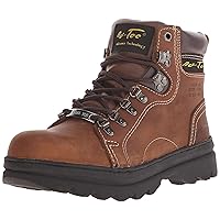 6in Steel Toe Laceup Leather Work Boots for Women - Soft Padded Collar, Oil and Slip Resistant Outsole