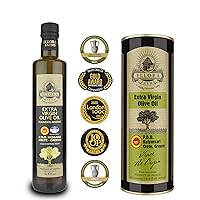 Ellora Farms, 2020 Gold Award Winning Combo, Single Origin and Single Estate, Cold Press Extra Virgin Olive Oils, Harvested in Crete, Greece, 17 oz each