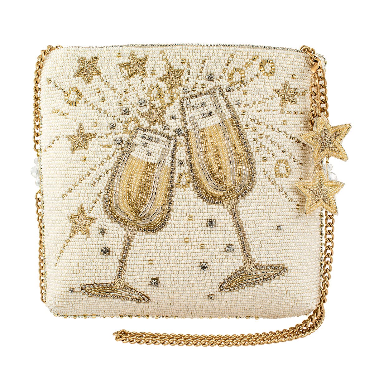 Mary Frances Toast of the Town Crossbody Clutch Handbag, Ivory