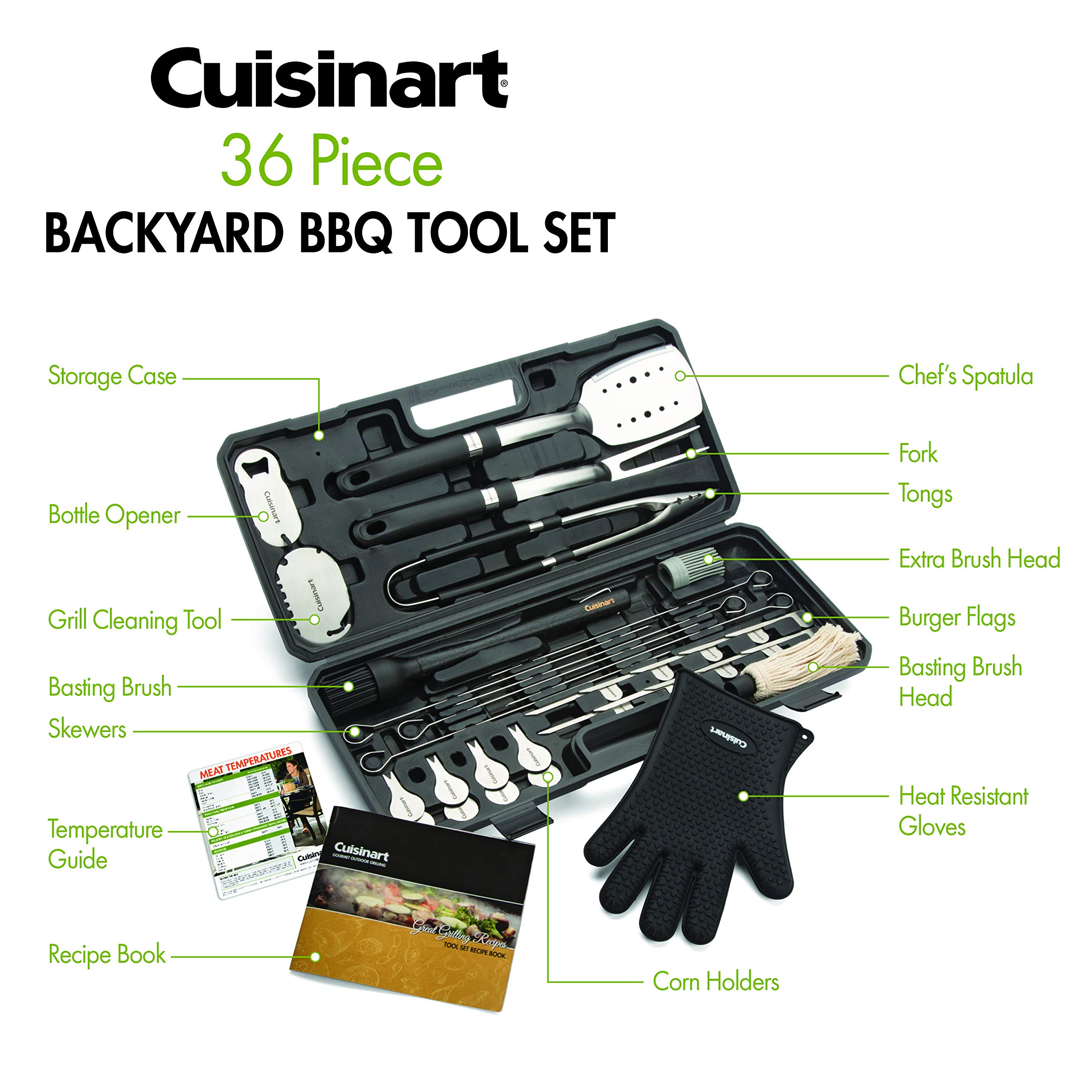 Cuisinart CGS-8036 Grill, BBQ Tool Set, 36-Piece