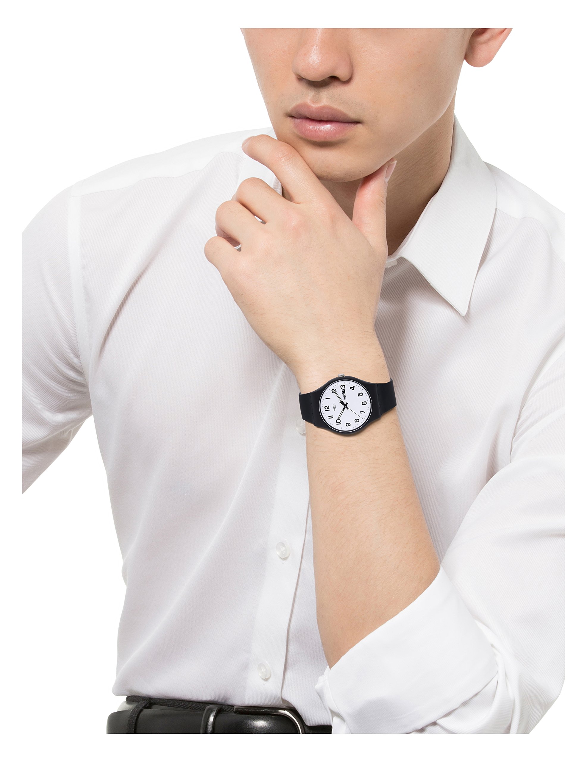 Swatch Classic Quartz Silicone Strap, Black, 20 Casual Watch (Model: SUOB705)