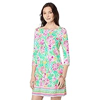Lilly Pulitzer UPF 50+ Sophie Dress for Women - Boat Neckline and Gold Tone Buttons, Colorful and Breezy Mini Dress