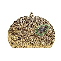 Women's Vintage Beaded Sequin Clutch Purses Peacock Evening Bag Crossbody Shoulder Bag Handmade Handbag for Wedding Party