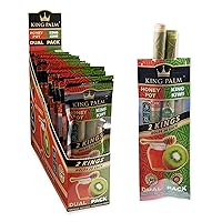 King Palm King Size Cones - 20 Packs, 2 Rolls Per Pack - Organic Pre Rolled Cones - King Palm Pre Rolls Dual Pack - (Honey & Kiwi)