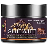 Shilajit Pure Himalayan Organic Shilajit Resin, Gold Grade Pure Shilajit For Men and Women, Pure Natural Shilajit with 85+ Trace Minerals & Fulvic Acid for Energy, Immune Support, 50 Grams