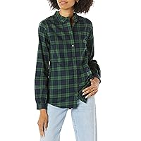 Amazon Essentials Women's Long-Sleeve Ruffle Detail Flannel Shirt