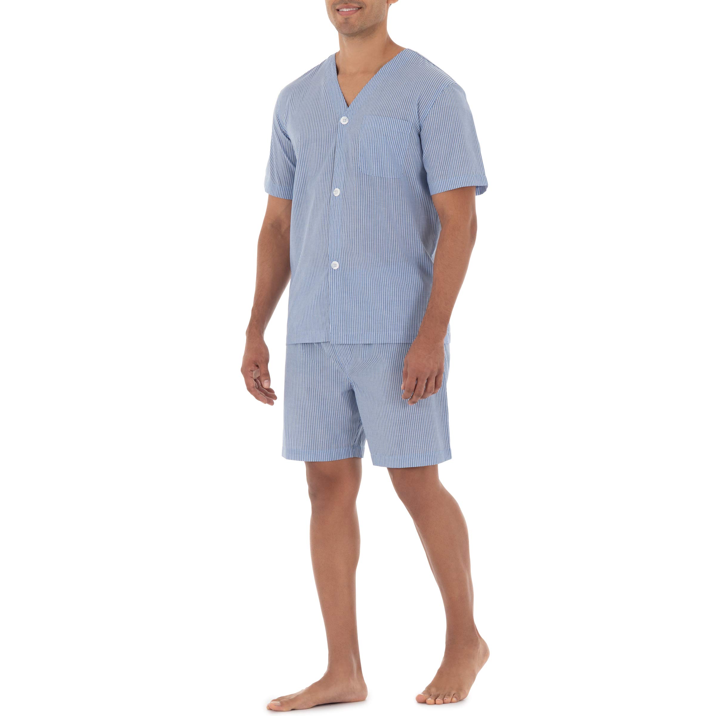 Fruit of the Loom Men's Broadcloth Short Sleeve Pajama Set