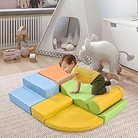 6-in-1 Climb Crawl Activity Play Set for Toddler Indoor Active Play Structure Climbing Crawling Toys Gym Equipment for Boys Girls Colorful