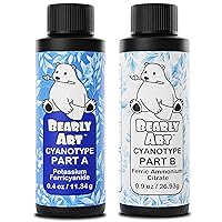 Bearly Art Cyanotype Kit - Sun - Solar Print Set for Photographic Printing on Paper and Fabric - 2 Part Sensitizer - Archival - Creates 32 8