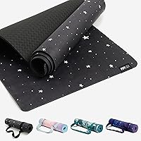 POPFLEX Vegan Suede Yoga Mat With Strap Included - Ultra Absorbent Exercise Mat - Non Slip Yoga Mat - Large Yoga Mat for Women - Wide Yoga Mat, Thick Texture for Stylish Support