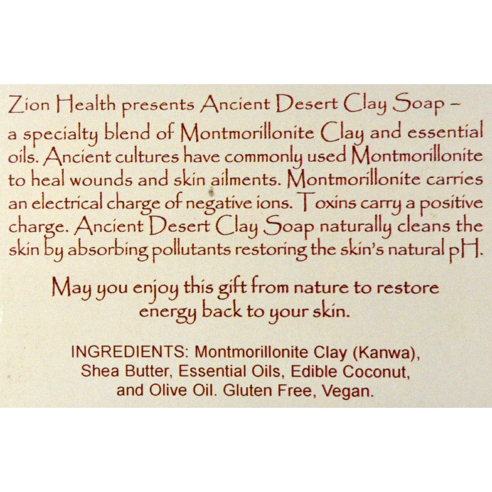 Zion Health Natural Clay Soap, Mountain Rain, 6 Oz