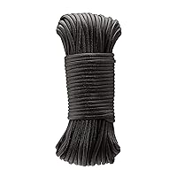 550 Type III Paracord, 7-Strand Core, High Strength - 5/32 Inch x 100 Foot (4mm x 30m), Black