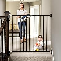 Regalo 2-in-1 Extra Tall Easy Swing Stairway and Hallway Walk Through Baby Gate, Black 1 Count (Pack of 1) (40.5