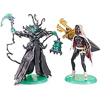 2-Pack, Official 6-Inch Senna and Thresh Collectible Figures, Glow-in-The-Dark with 4 Accessories, The Champion Collection, Collector Grade, Ages 14 and Up