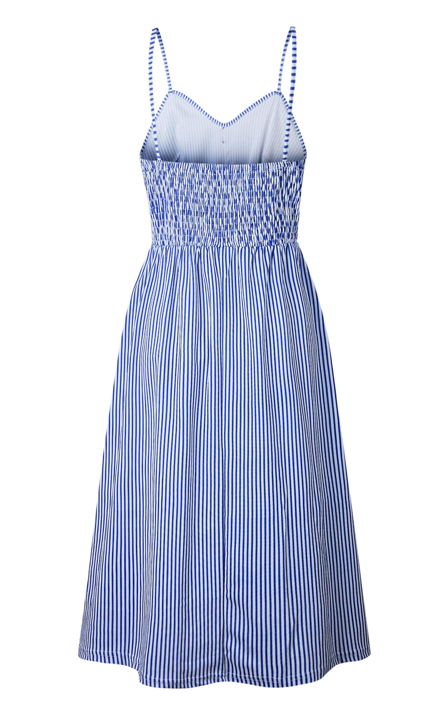 Angashion Women's Dresses-Summer Floral Bohemian Spaghetti Strap Button Down Swing Midi Dress