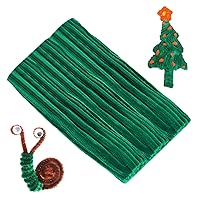 Caydo 200 Pieces Green Pipe Cleaners Craft, for DIY Art Craft Decorations(6 mm x 12 inch)