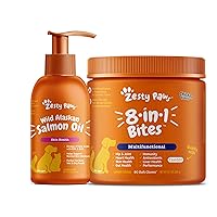 Wild Alaskan Salmon Oil for Dogs & Cats - Supports Joint Function, Immune & Heart Health + Multifunctional Supplements for Dogs - Glucosamine Chondroitin for Joint Support