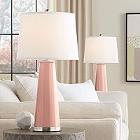 Color + Plus Rustique Warm Coral Leo Table Lamps Set of 2 from