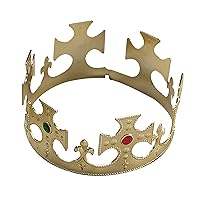 Gold Plastic Kings Crown Fancy Dress Accessory