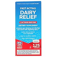 Rite Aid Fast Acting Dairy Relief Lactase Enzyme - 125 Caplets |Lactose Intolerance Pills | Digestive Enzyme Supplements