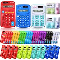 Yunsailing 48 Pcs Pocket Calculator Bulk Small Basic Calculator 4 Function Calculator Battery Powered Calculator 8 Digit Display Calculator Pocket Size for Students Kids School Home Office, 3 Styles