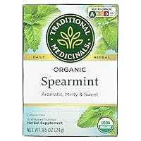 Organic Spearmint Herbal Tea, Healthy & Refreshing, (Pack of 1) - 16 Tea Bags