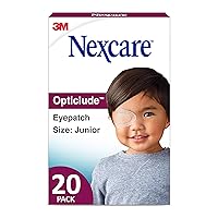 Nexcare Opticlude Eyepatch, Junior-Size, Designed To Help Lazy Eye, Hypoallergenic Adhesive, For Boys And Girls, 20 Count (Pack of 4)