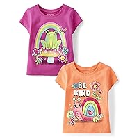 The Children's Place Baby Toddler Girls 2-Pack Short Sleeve Graphic T-Shirt