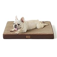 Bedsure Medium Dog Bed for Medium Dogs - Orthopedic Waterproof Dog Beds with Removable Washable Cover, Egg Crate Foam Pet Bed Mat, Suitable for Dogs Up to 35lbs, Brown