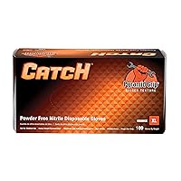 Adenna - CAT458 Catch 8 mil Nitrile Powder Free Gloves (Orange, X-Large) - Pack of 10, Count 1000