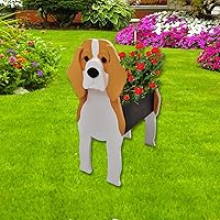 Beagle Dog Planter Plant Pots,Cute Garden Dog Flower Planter,Dog Planters Birthday Gifts for Women,Office,Indoor/Outdoor Decor（9.45 * 6.77 * 13.46in）