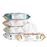 The Honest Company Clean Conscious Unscented Wipes | Over 99% Water, Compostable, Plant-Based, Baby Wipes | Hypoallergenic for Sensitive Skin, EWG Verified | Multi-print, 300 Count
